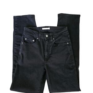 Levi's 724 Black Denim Jeans High Rise Straight Size 27